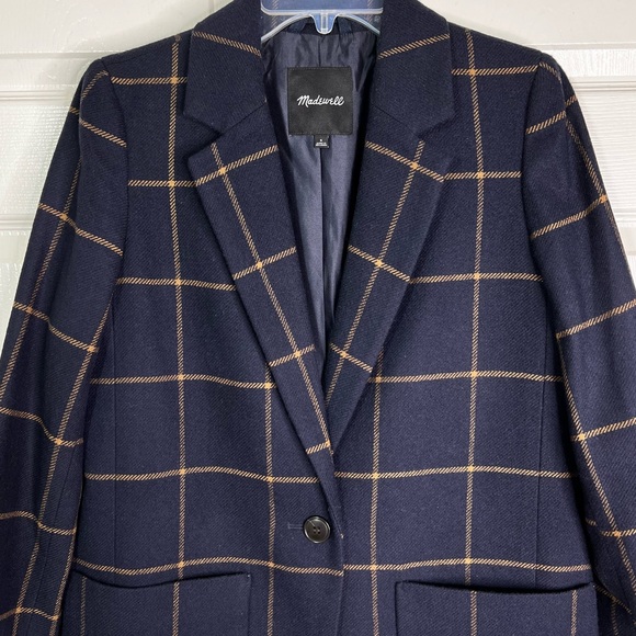 Madewell Larsen 1-Button Wool Blend Windowpane Blazer - Picture 4 of 14